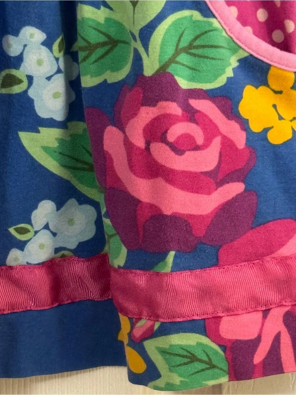 Matilda Jane Baby Girl Bright Blue Floral Ruffle Dress with Pink Accents